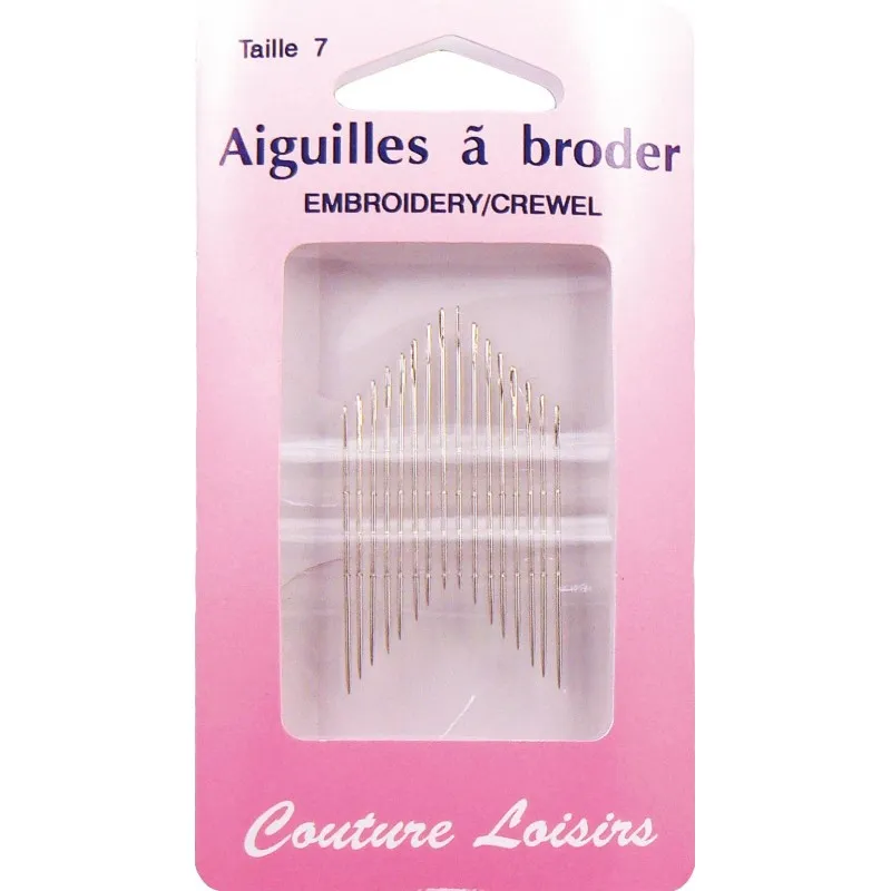 Aiguilles à broder n°7 X16 - Couture loisirs