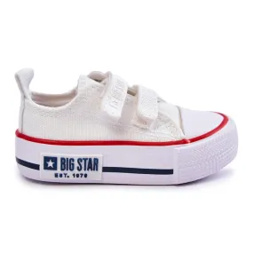 Baskets Enfant En Tissu Avec Velcro Big Star KK374085 Blanc blanche