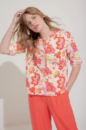 Blouse manches 3/4 en voile de coton bio