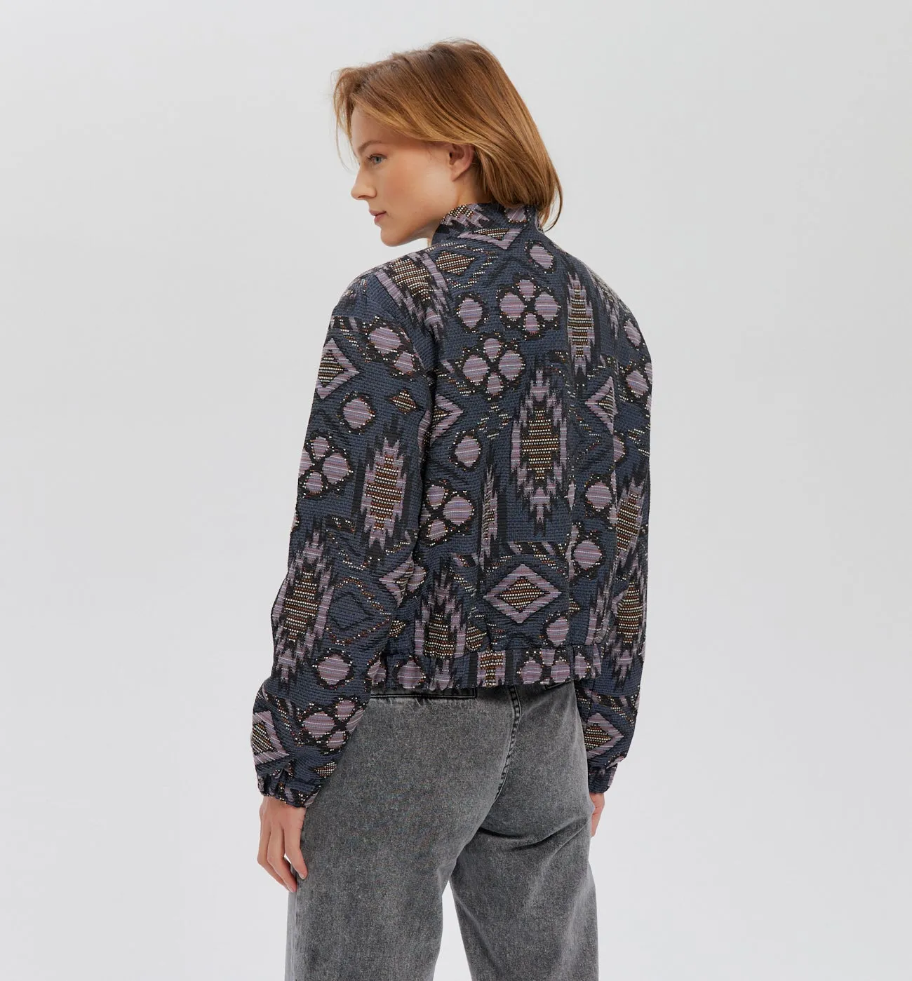 Blouson en jacquard Femme - Imprimé marine