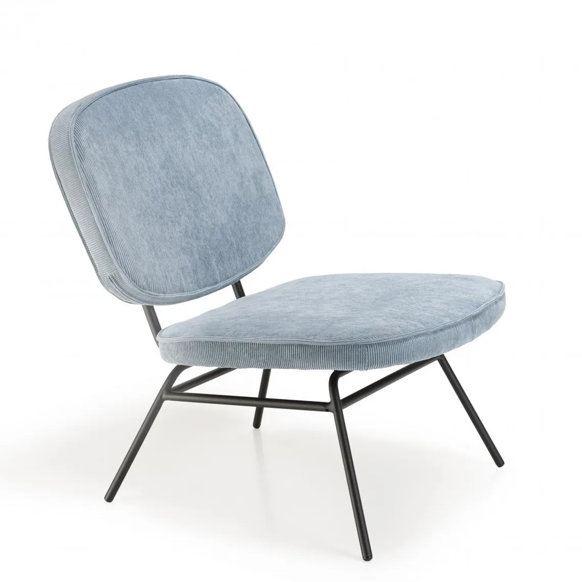 Chaise en velours côtelé bleu clair | 3 Suisses