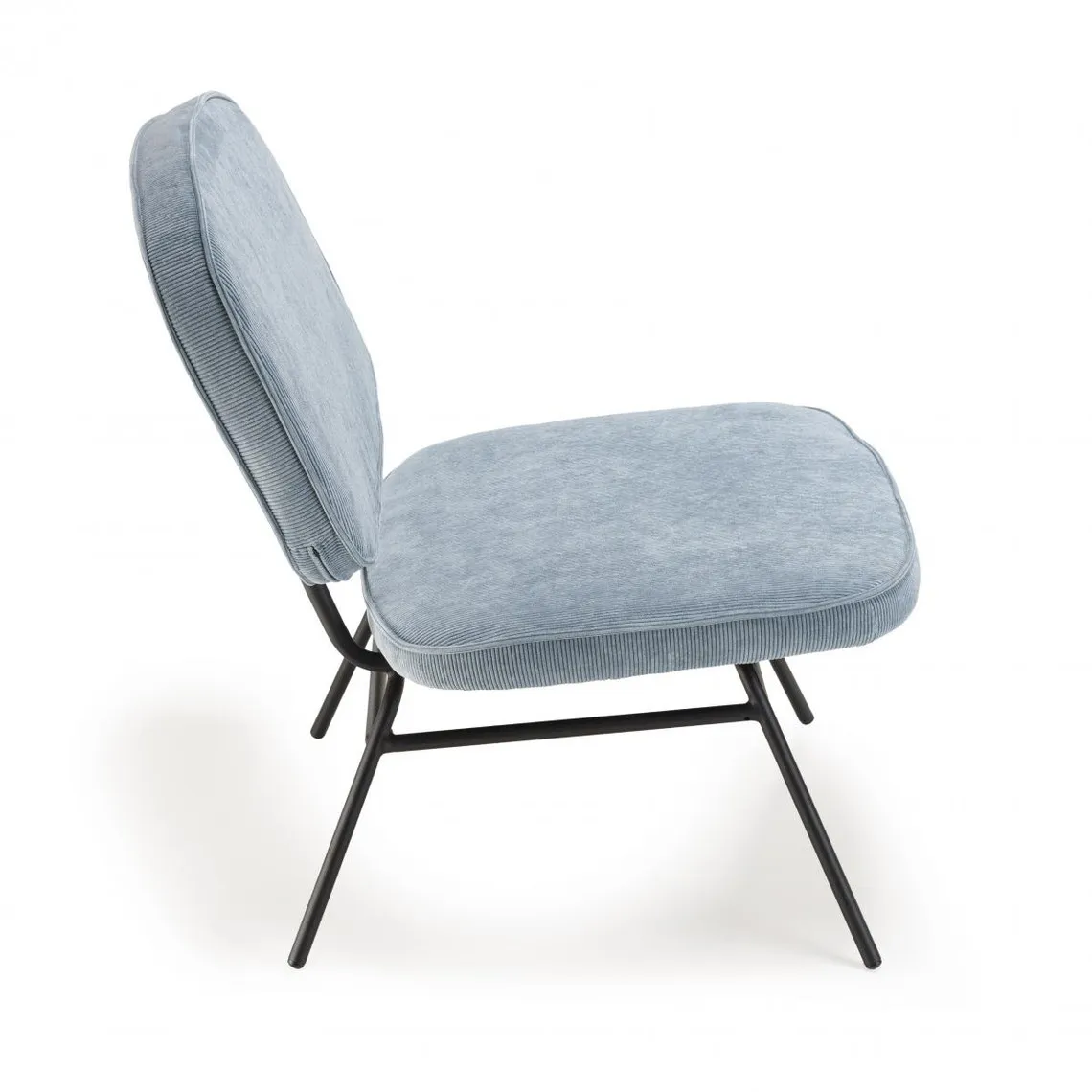 Chaise en velours côtelé bleu clair | 3 Suisses