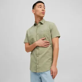 Chemise manches courtes en coton à rayures Homme JACK & JONES à prix 