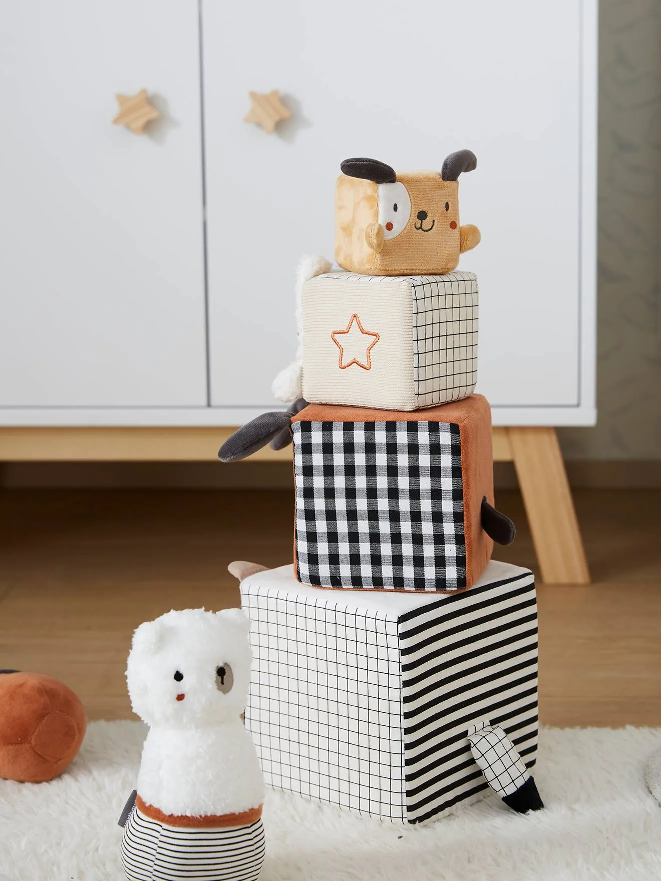 Cubes en tissu MES PETITS JOUETS multicolore - Vertbaudet