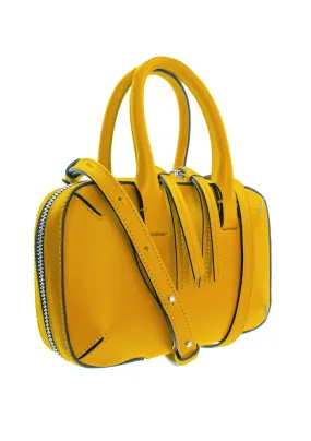 Mallette en cuir végétal jaune - Mini Briefcase – Label AÉ Paris