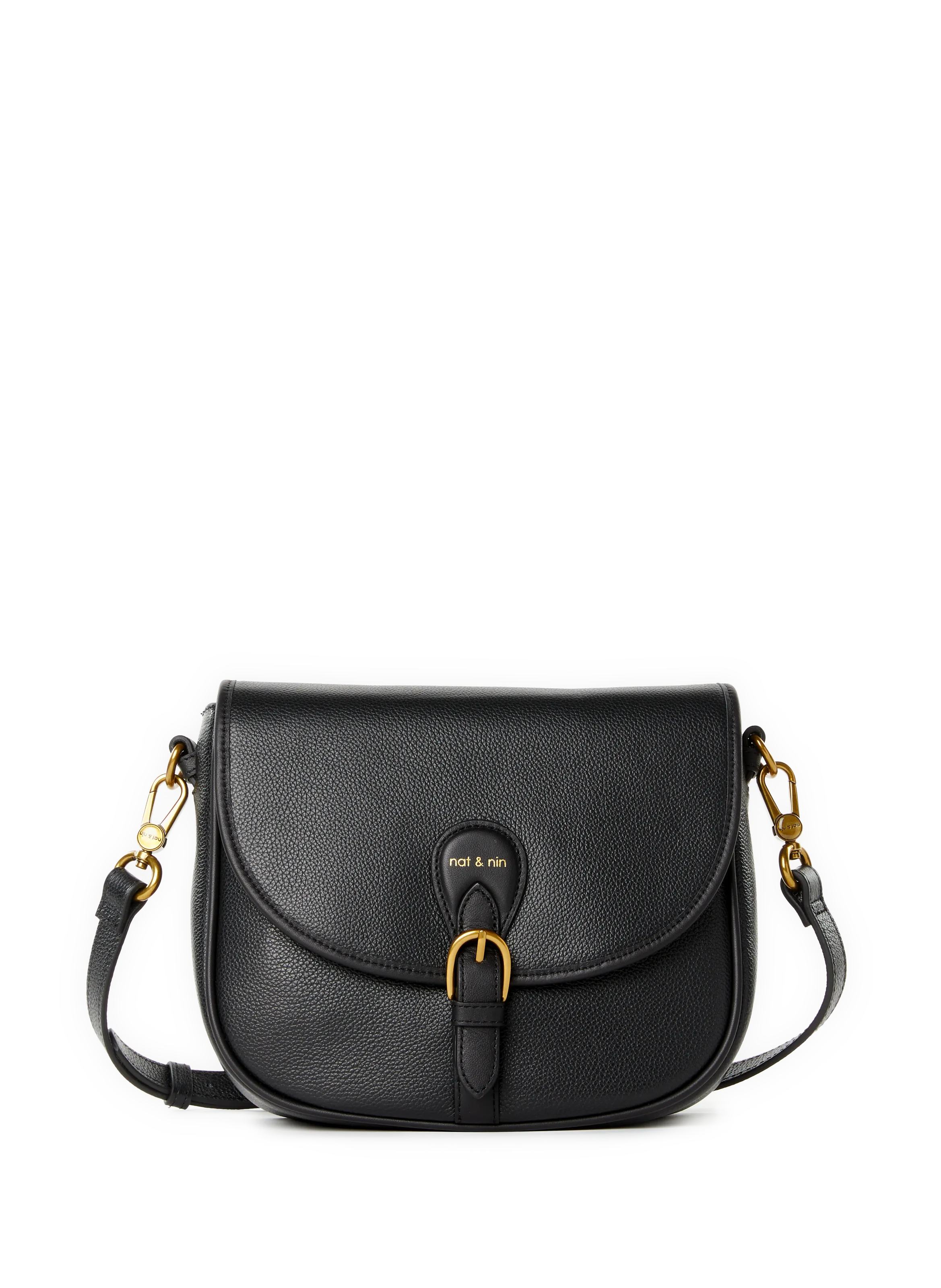 NAT & NIN  Sac besace en cuir Olivia - Noir