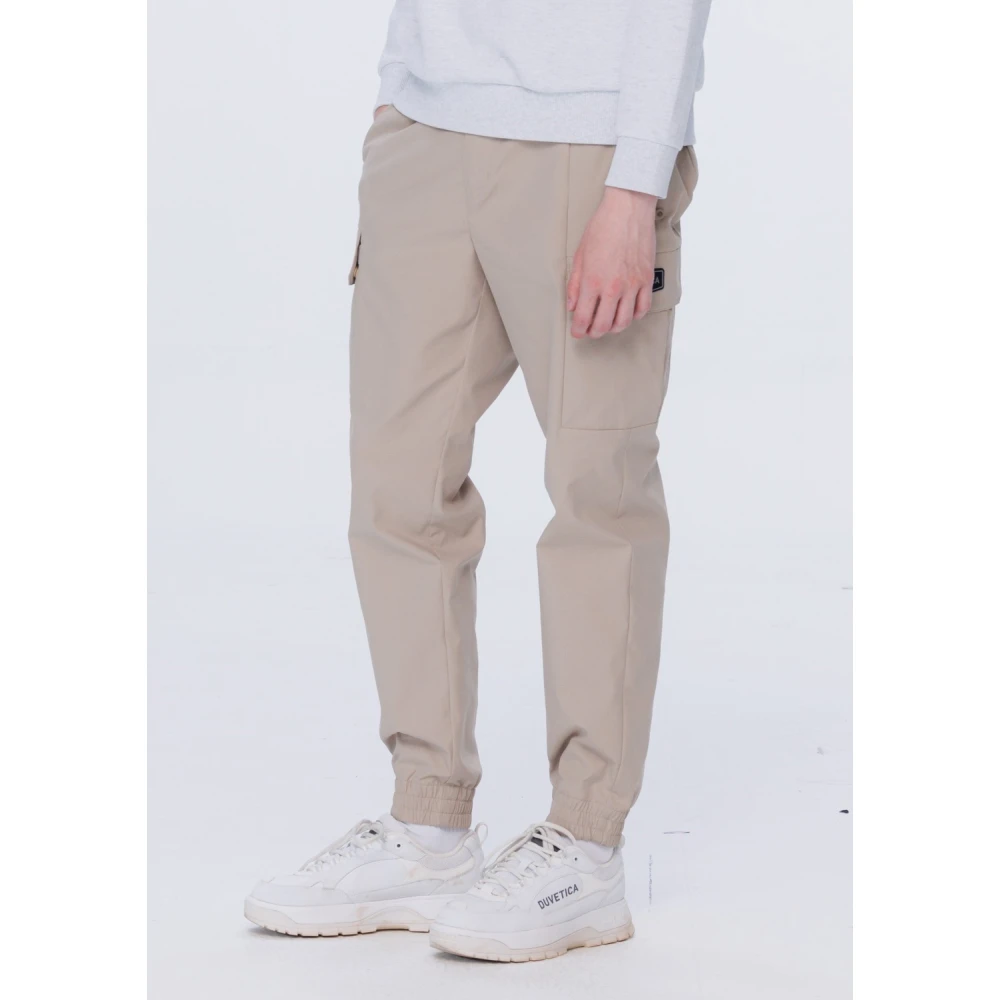 Pantalon cargo en coton avec élastiques aux chevilles