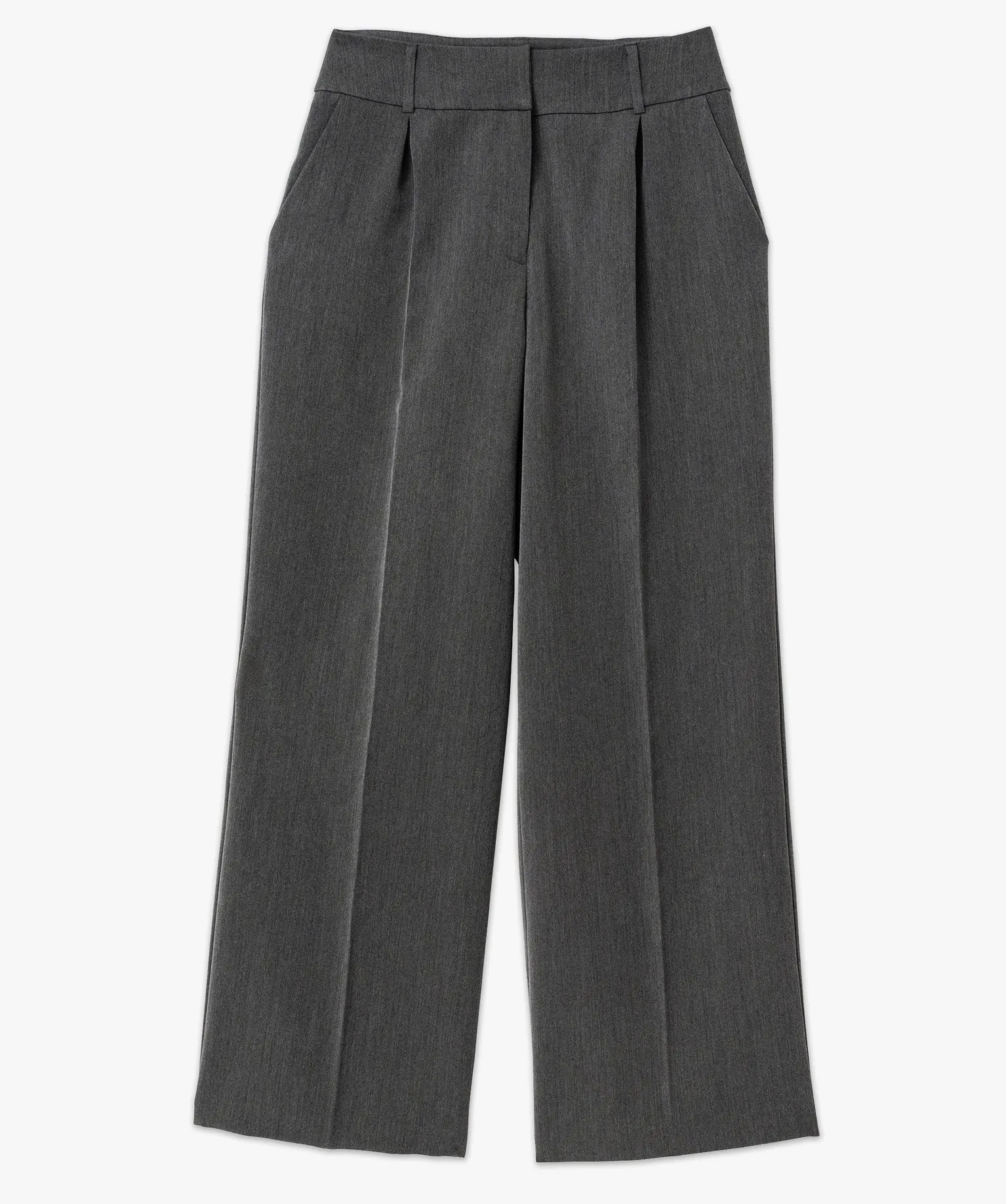 Pantalon large à pinces femme gris