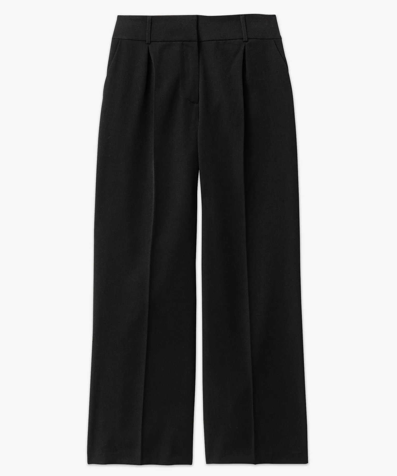 Pantalon large à pinces femme noir