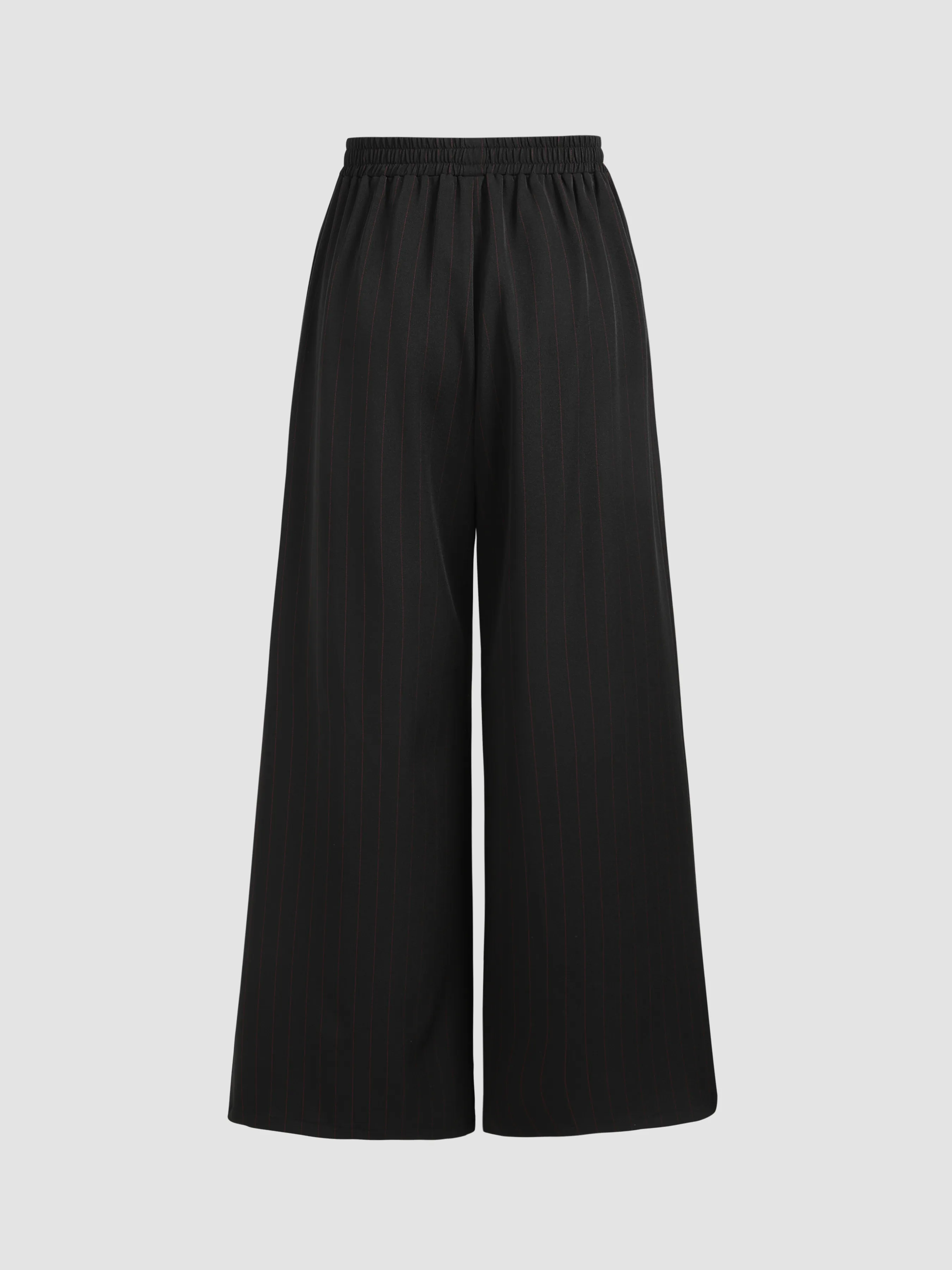  Pantalon large à taille haute uni