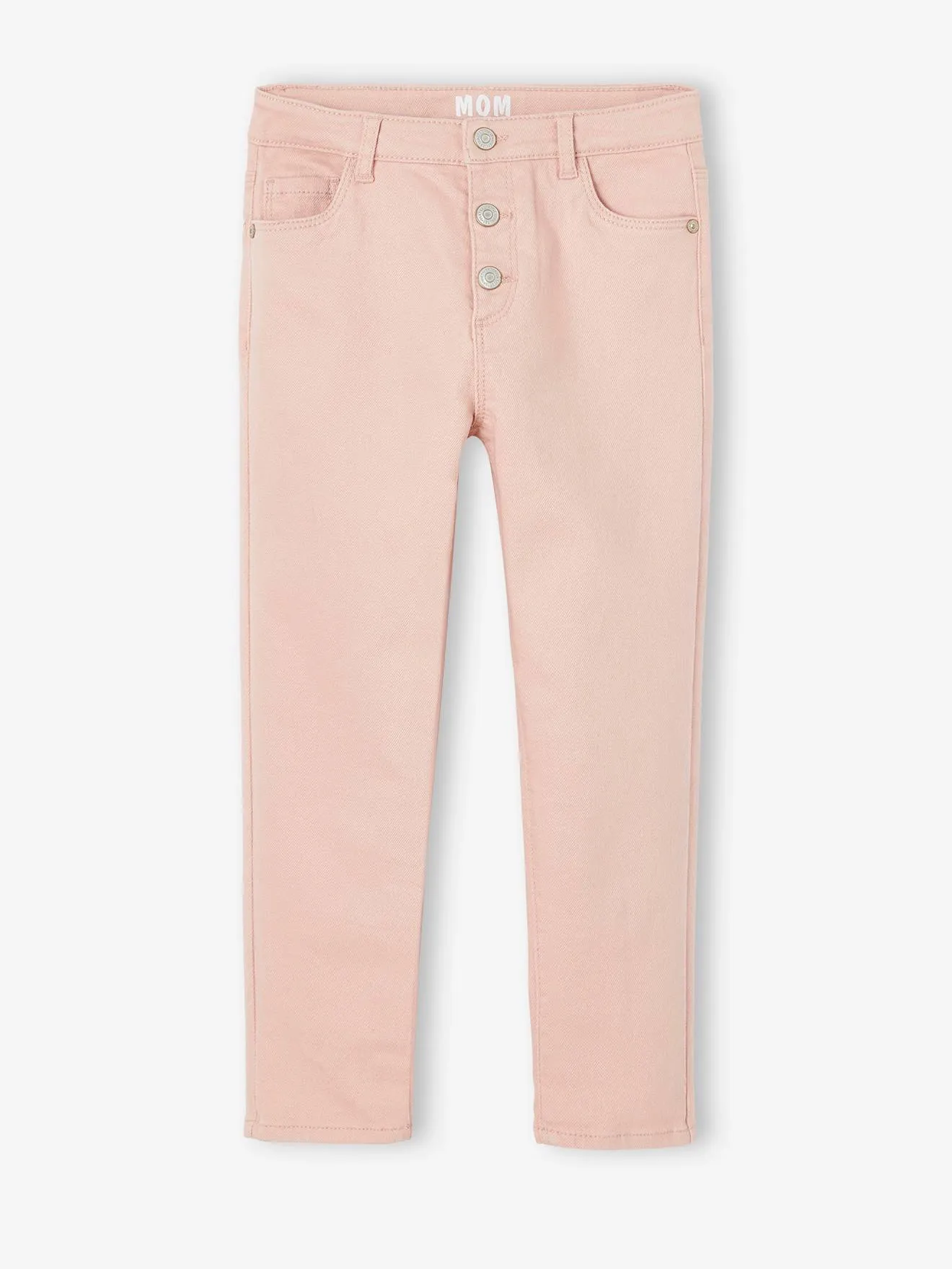 Pantalon Mom MorphologiK Large fille pêche - Vertbaudet