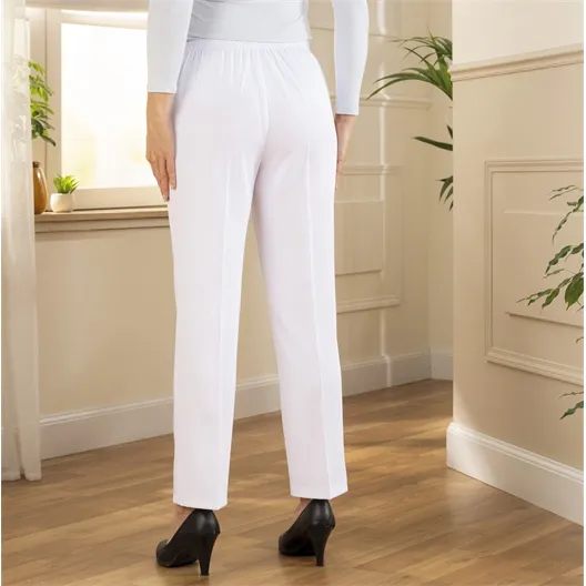 Pantalon à pinces confort Blanc - taille 48