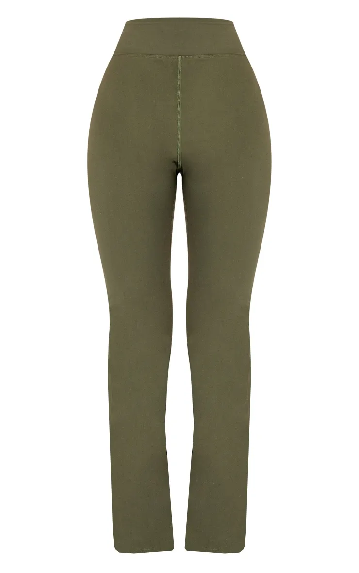 Petite Pantalon flare en Sculpt vert à détail contours