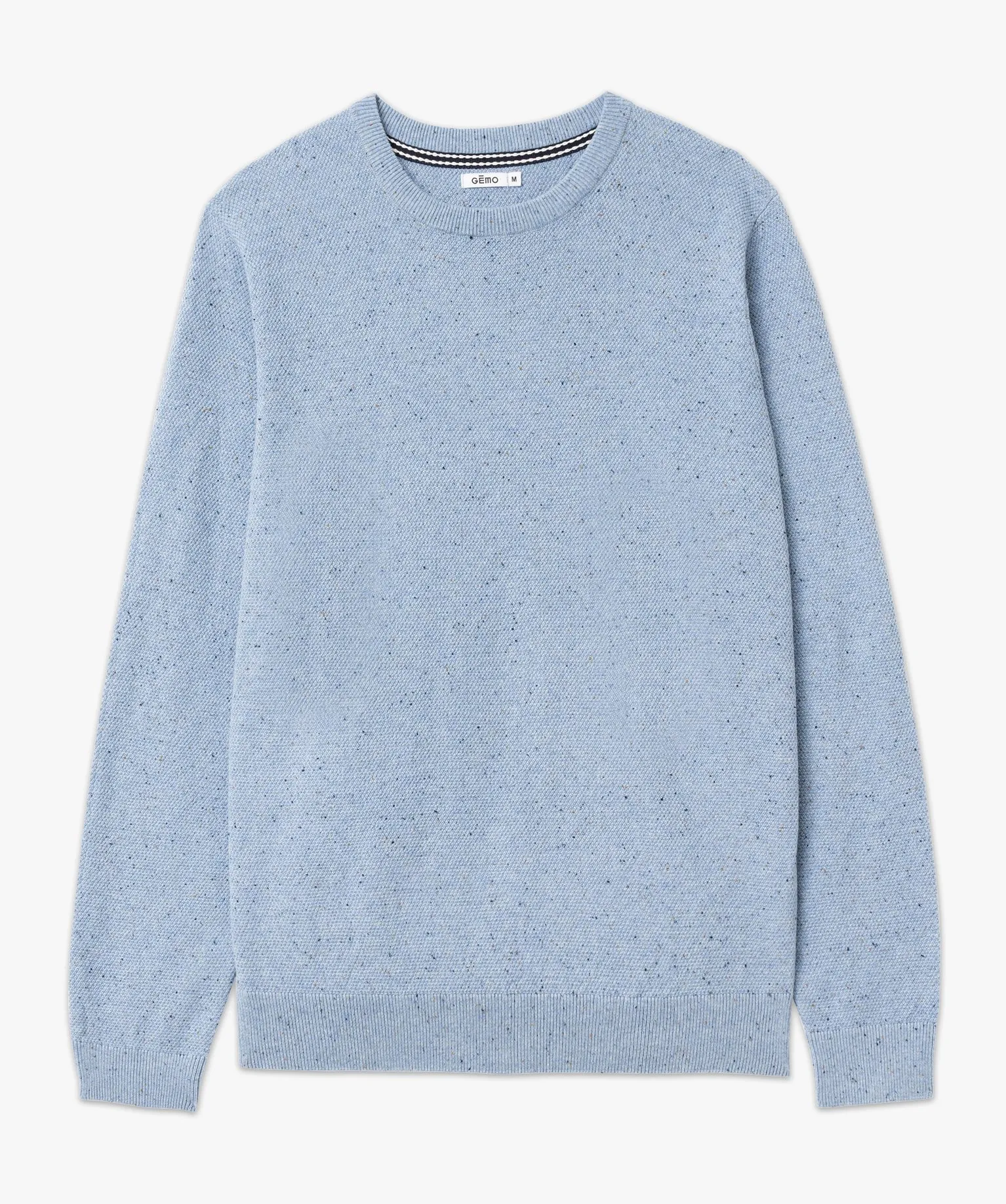 Pull en maille fine mouchetée homme bleu