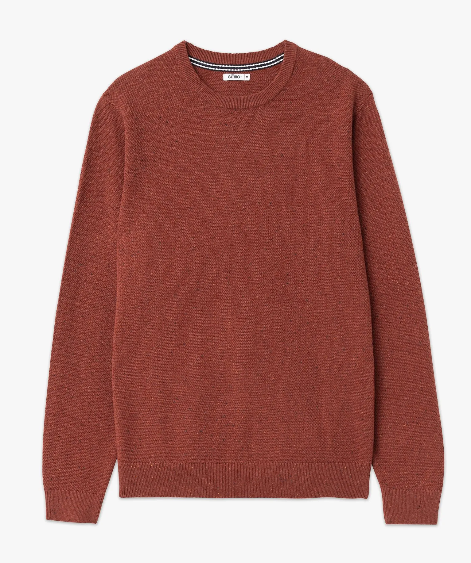 Pull en maille fine mouchetée homme rouge