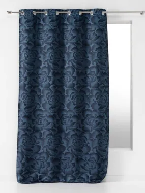 Rideau a oeillets jacquard Rosaline - Bleu