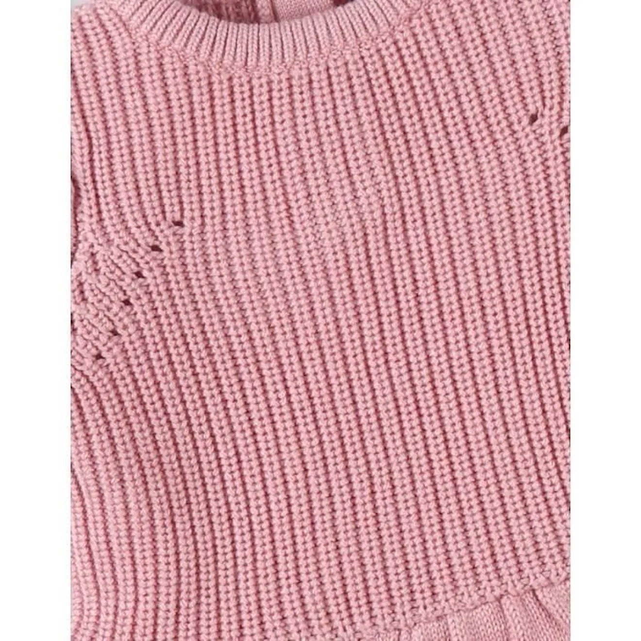 Robe manches longues en tricot rose - Noukies