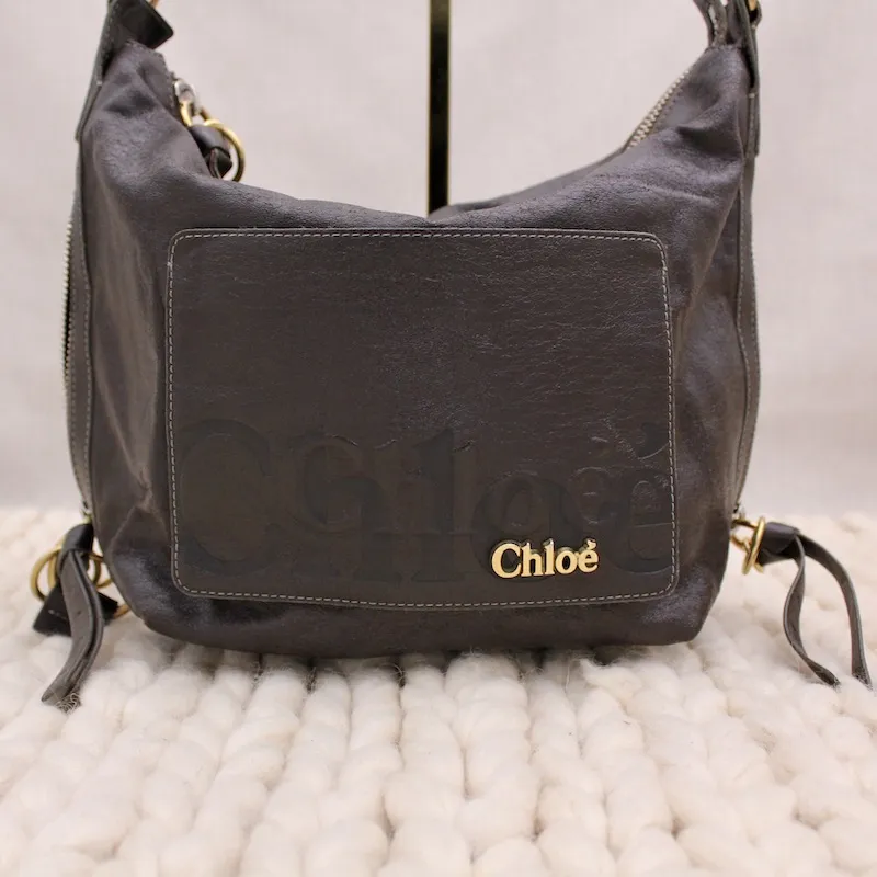 Sac besace en cuir marron vieilli – Chloé