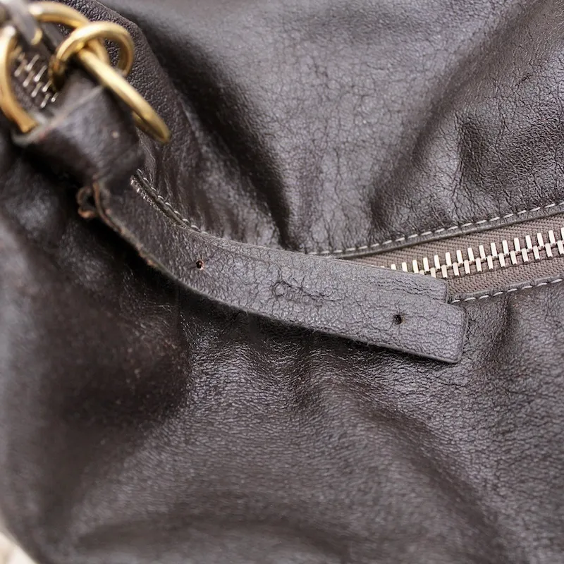 Sac besace en cuir marron vieilli – Chloé