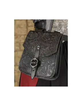 Sac médiéval Beatriz en cuir noir ⚔️ Boutique Épées