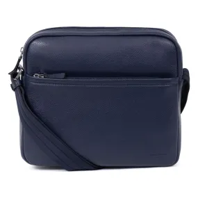 Sac reporter tablette Cuir DUO Marine Hexagona - Sac Besace Messenger Homme sur MenCorner