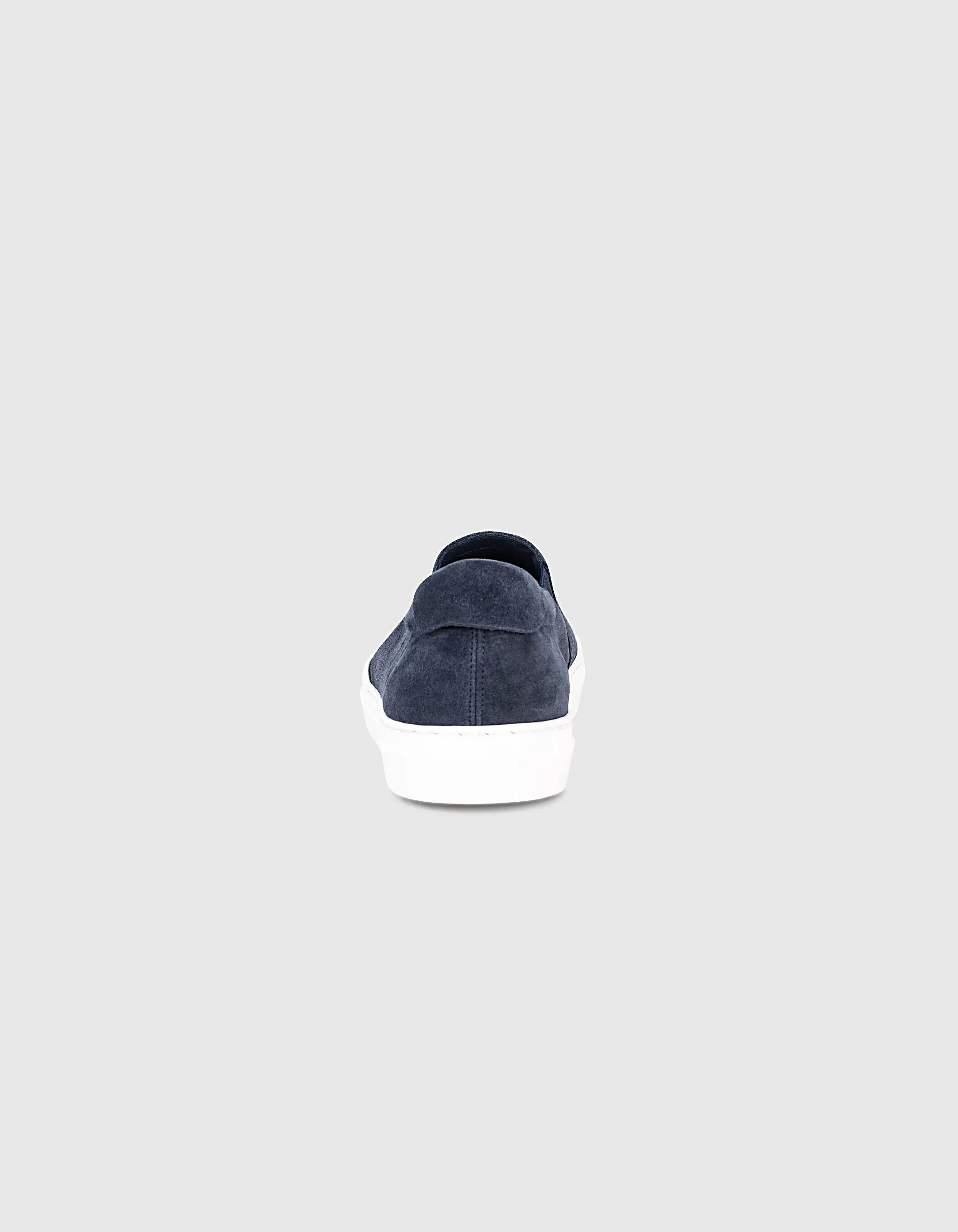 Slip-on marine en cuir velours embossé Homme