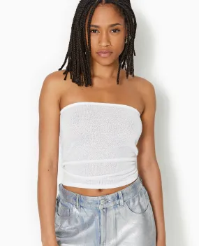 Top bustier bandeau en maille