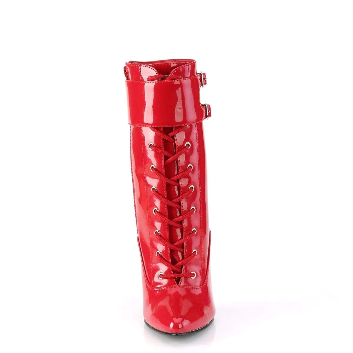 Verni 15 cm DOMINA-1023 fétiche bottines à talons aiguilles rouge